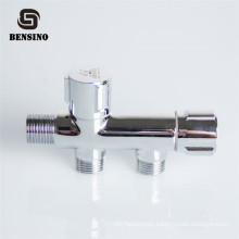 China made sliver Design Toilet brass angle valve with 3 way in toilet